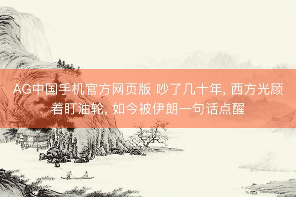 AG中国手机官方网页版 吵了几十年， 西方光顾着盯油轮， 如今被伊朗一句话点醒