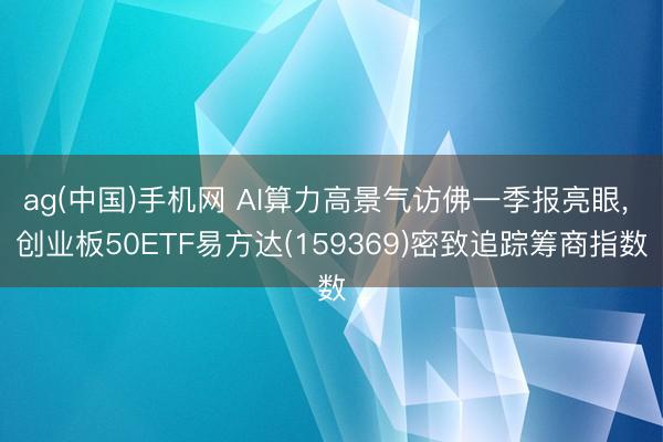 ag(中国)手机网 AI算力高景气访佛一季报亮眼, 创业板50ETF易方达(159369)密致追踪筹商指数