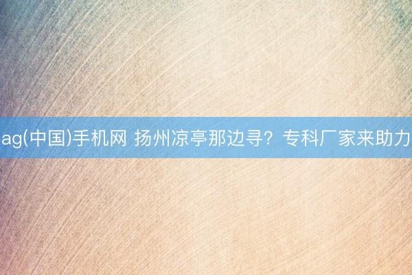 ag(中国)手机网 扬州凉亭那边寻？专科厂家来助力