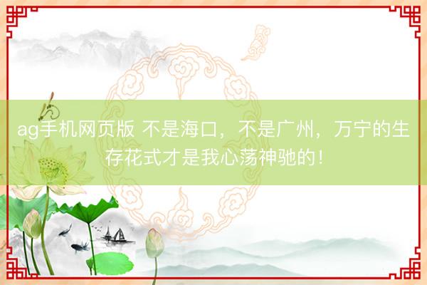 ag手机网页版 不是海口，不是广州，万宁的生存花式才是我心荡神驰的！