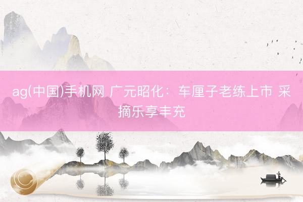 ag(中国)手机网 广元昭化：车厘子老练上市 采摘乐享丰充