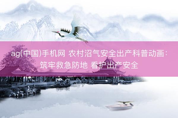 ag(中国)手机网 农村沼气安全出产科普动画：筑牢救急防地 看护出产安全