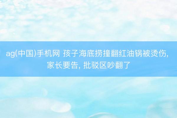 ag(中国)手机网 孩子海底捞撞翻红油锅被烫伤， 家长要告， 批驳区吵翻了