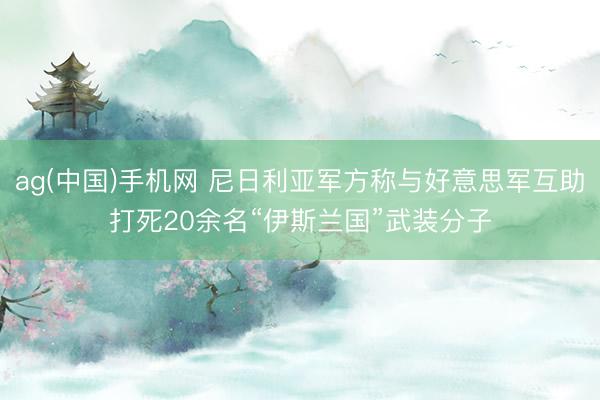 ag(中国)手机网 尼日利亚军方称与好意思军互助打死20余名“伊斯兰国”武装分子
