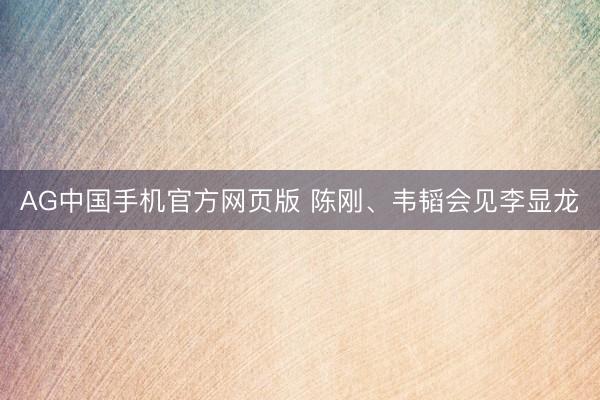 AG中国手机官方网页版 陈刚、韦韬会见李显龙