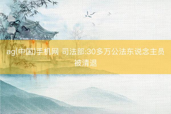 ag(中国)手机网 司法部:30多万公法东说念主员被清退