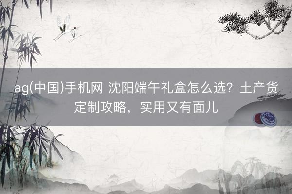 ag(中国)手机网 沈阳端午礼盒怎么选？土产货定制攻略，实用又有面儿