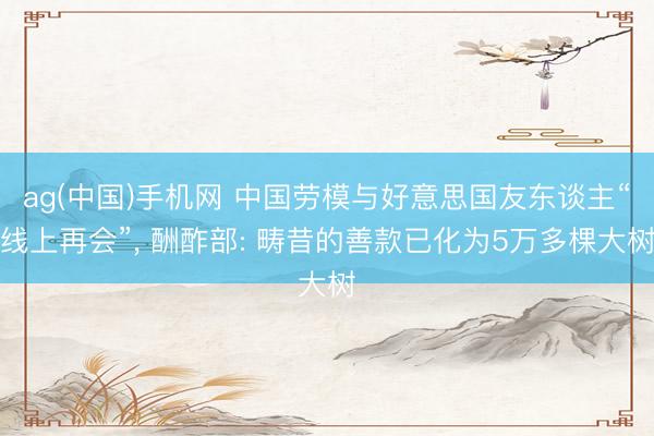 ag(中国)手机网 中国劳模与好意思国友东谈主“线上再会”， 酬酢部: 畴昔的善款已化为5万多棵大树