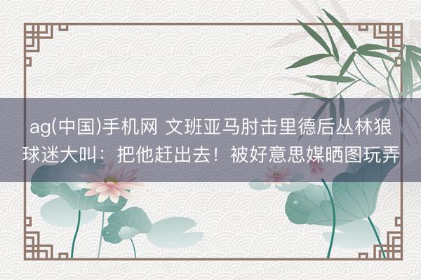 ag(中国)手机网 文班亚马肘击里德后丛林狼球迷大叫：把他赶出去！被好意思媒晒图玩弄