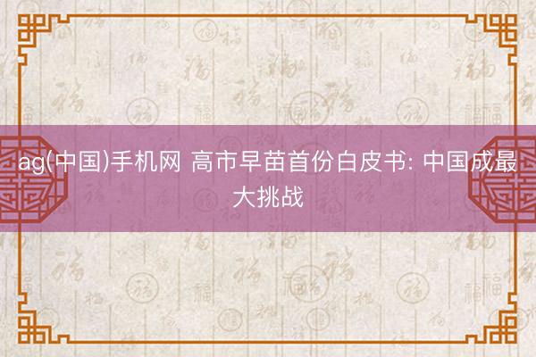 ag(中国)手机网 高市早苗首份白皮书: 中国成最大挑战