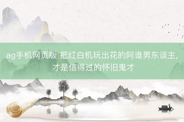 ag手机网页版 把红白机玩出花的阿谁男东谈主， 才是信得过的怀旧鬼才