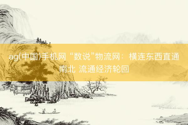 ag(中国)手机网 “数说”物流网：横连东西直通南北 流通经济轮回