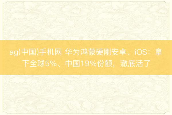 ag(中国)手机网 华为鸿蒙硬刚安卓、iOS：拿下全球5%、中国19%份额，澈底活了