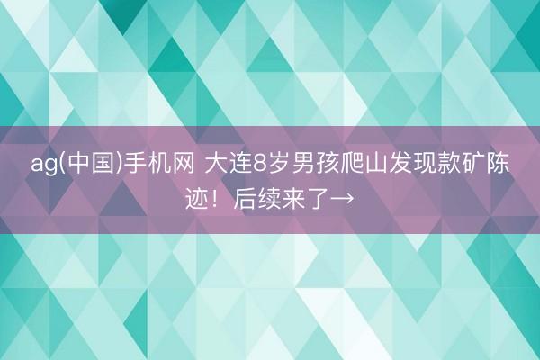 ag(中国)手机网 大连8岁男孩爬山发现款矿陈迹！后续来了→