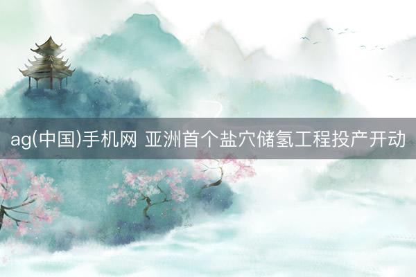 ag(中国)手机网 亚洲首个盐穴储氢工程投产开动