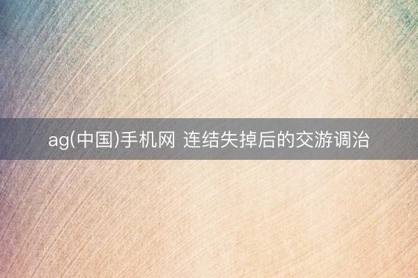 ag(中国)手机网 连结失掉后的交游调治